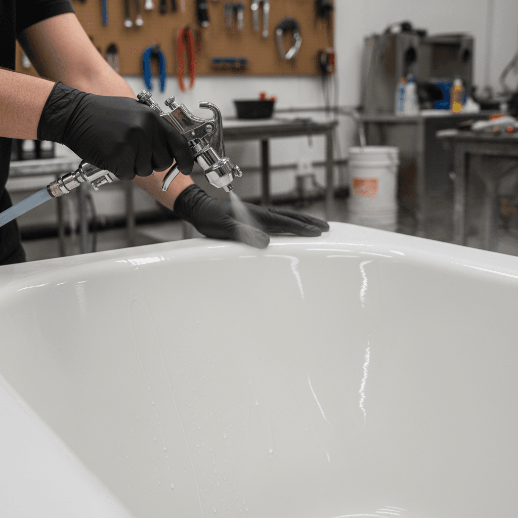 Tub refinishing restoration work