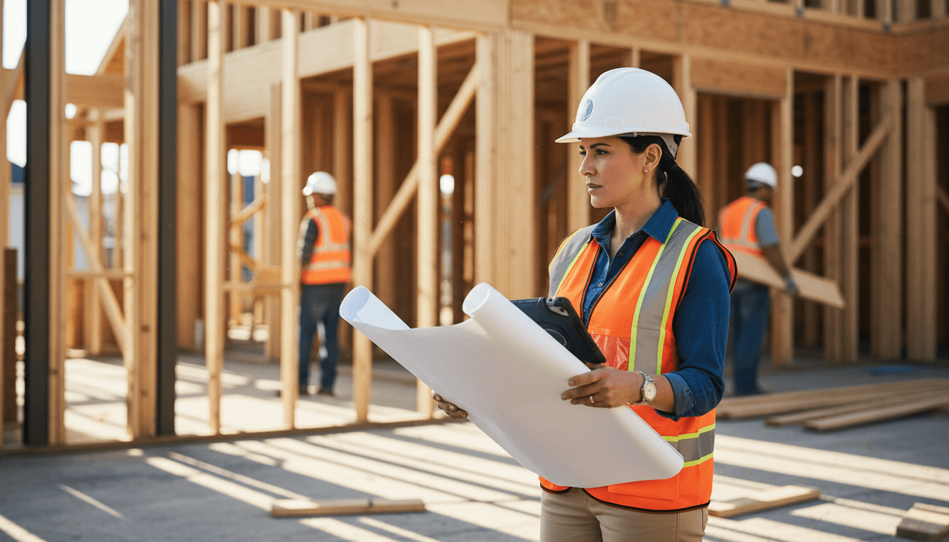 In House Enterprises LLC team member discussing project details on site